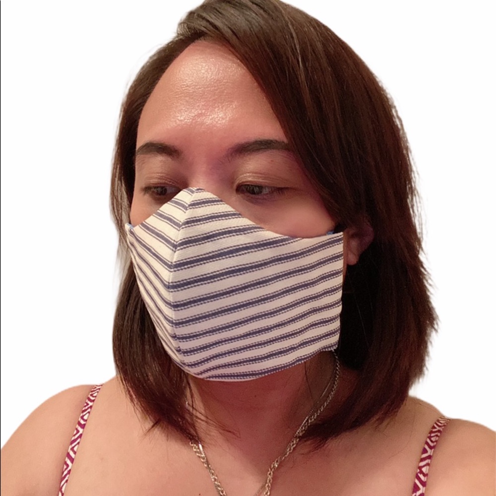 100% Cotton Stripe Custom Homemade Facemask - Picture 4 of 4